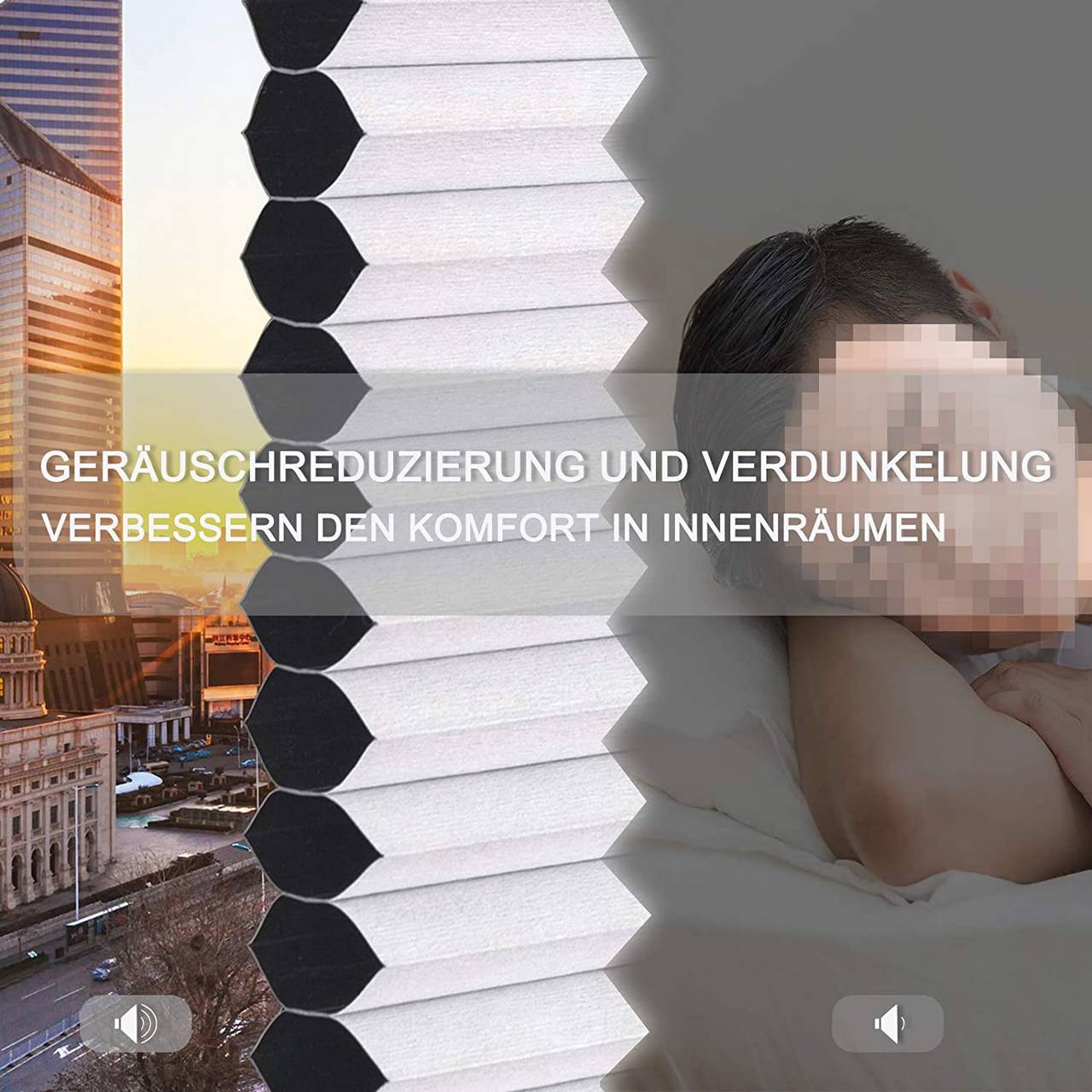 Wabenplissee weiß im Wohnraum – blendfreier Sichtschutz am Tageslichtfenster