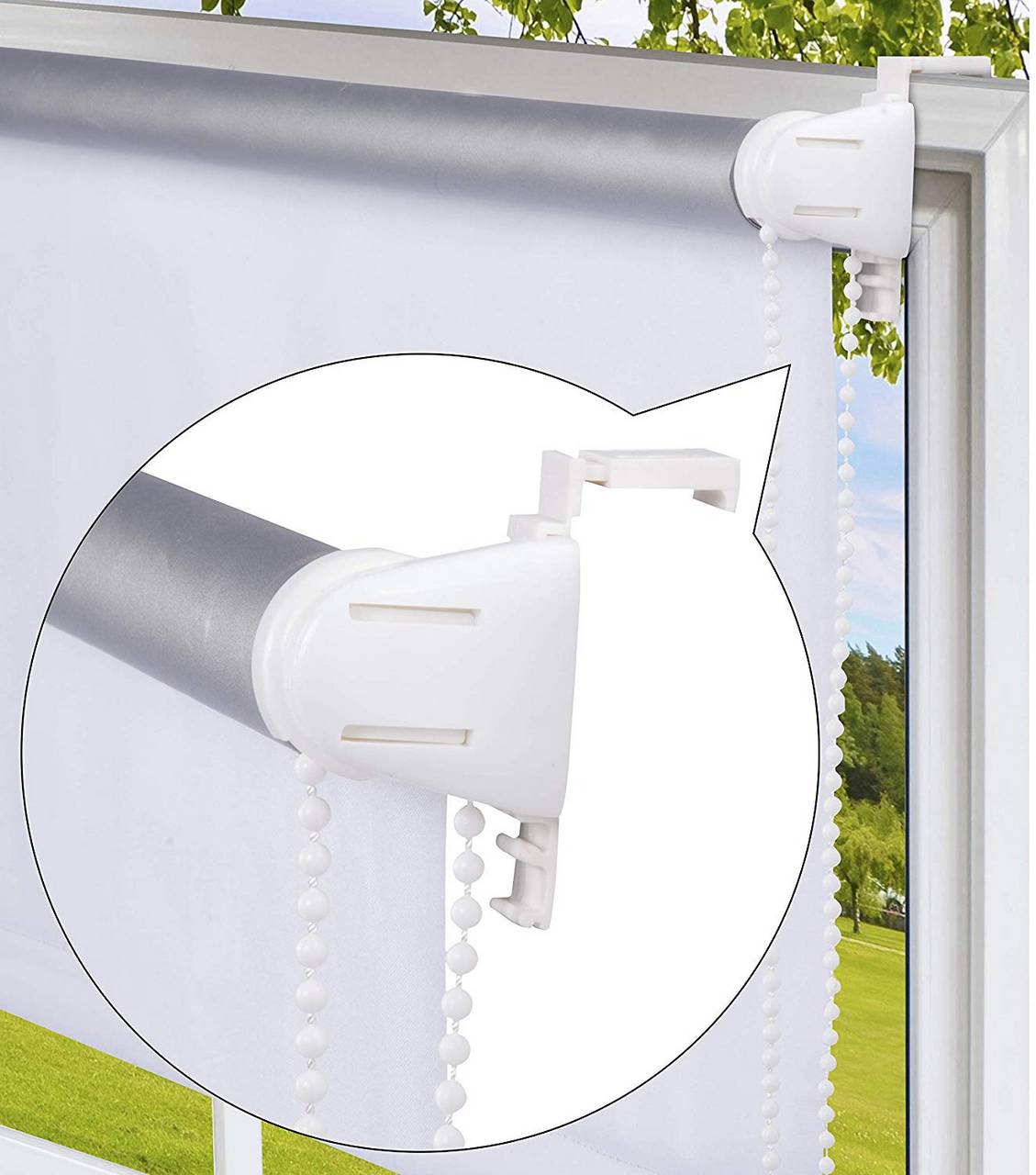 Halterung & Klemmträger am Fensterflügel – Detailansicht