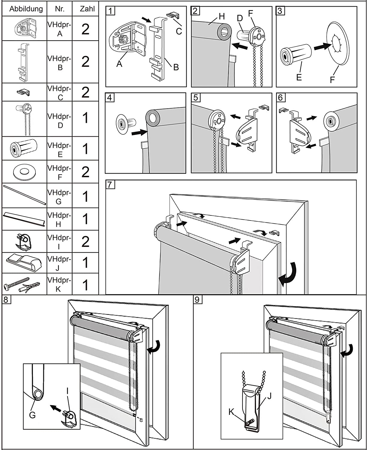 klemmträger detail – rollo am fensterflügel befestigt