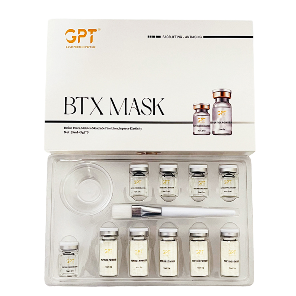 Koreanische Peptid-Enzym Gesichtsmaske – Hexapeptid-8, 5×