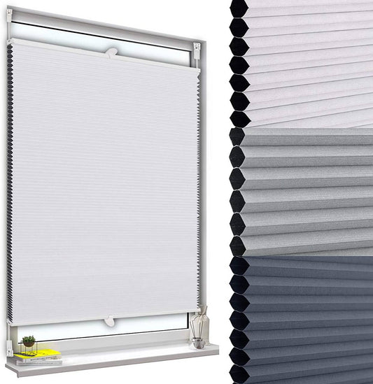 WOLTU Doppelplissee weiß am Fenster – Montage ohne Bohren mit Klemmträgern