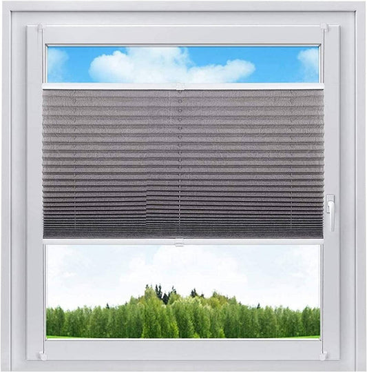woltu plissee klemmfix grau crushed – front am fenster
