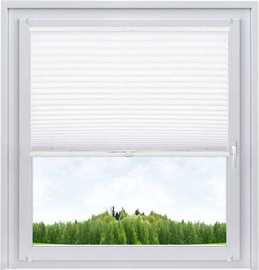 woltu plissee klemmfix weiß crushed – front am fenster