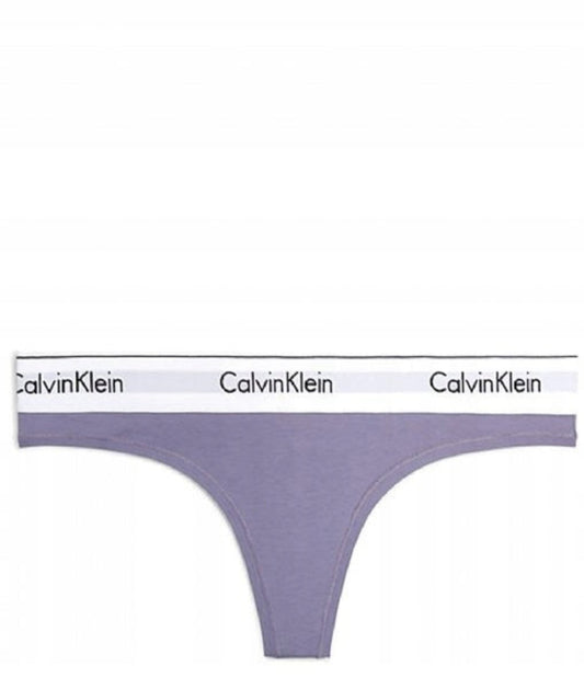 calvin klein tanga violett größe s – frontansicht mit logo-bund